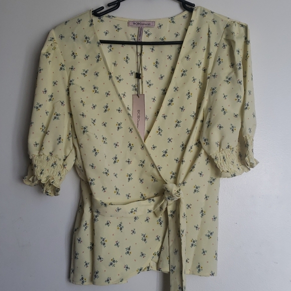 BCBGeneration Multi Color Wrap Top - Picture 1 of 6